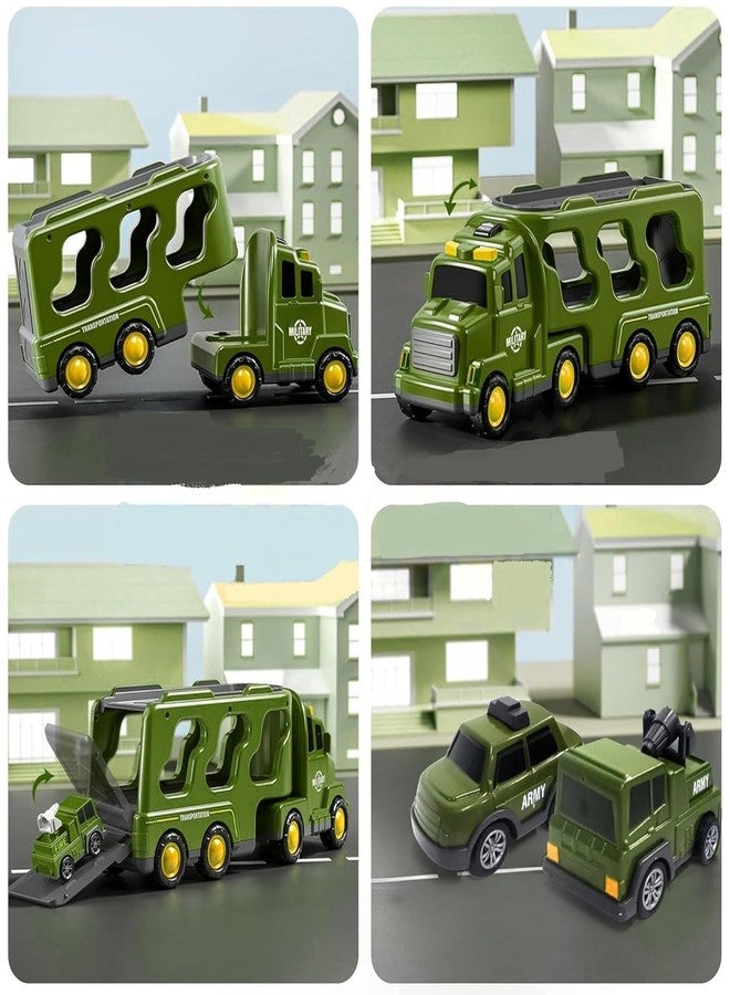BlackZone 5-in-1 Friction-Powered Transport Carrier Vehicle Set | Montessori Educational Transport Carrier Vehicle Toy for Boys & Girls, Birthday Gift Ages 3+ (5 in 1 Army Transport Carrier) - Image 3